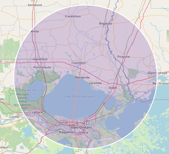 Spazcat Enterprises Service Area Map